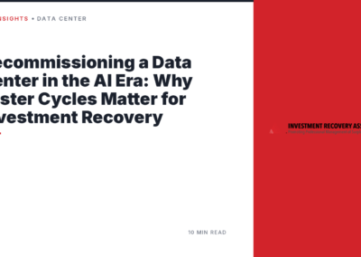 Decommissioning a Data Center in the AI Era: Why Faster Cycles Matter for Investment Recovery