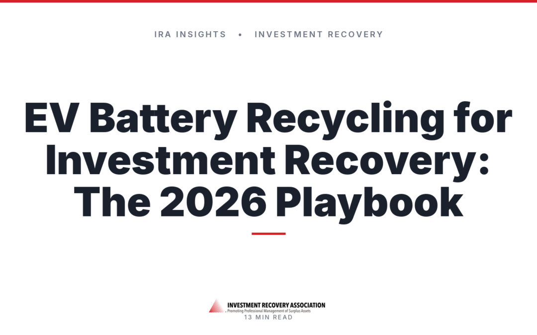 EV Battery Recycling for Investment Recovery: The 2026 Playbook for Second-Life, Resale, and ROI