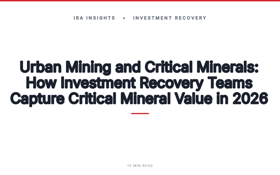 Urban Mining and Critical Minerals: How Investment Recovery Teams Capture Critical Mineral Value in 2026