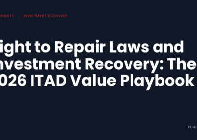 Right to Repair Laws and Investment Recovery: The 2026 ITAD Value Playbook